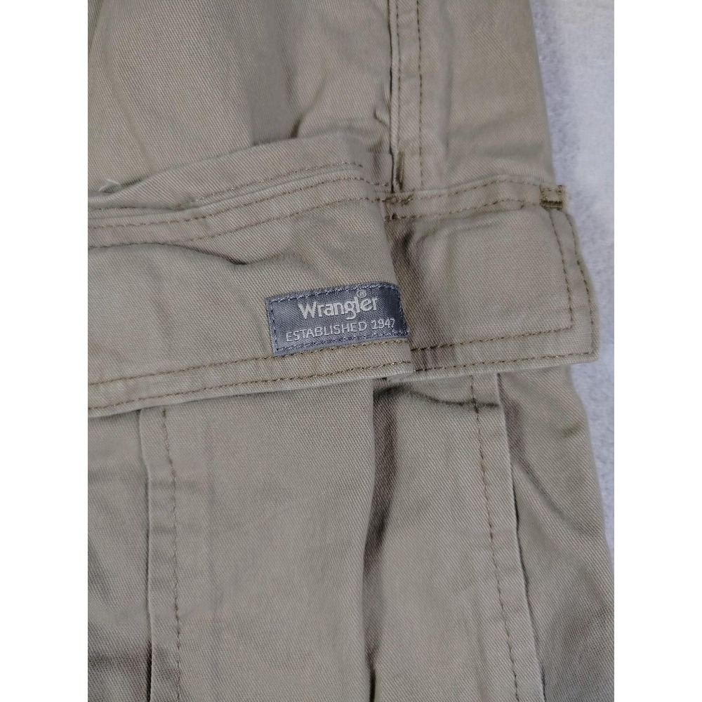 Wrangler Cargo Pants Mens 36 Beige Relaxed Fit Stretch Workwear Utility Outdoors - Picture 5 of 10